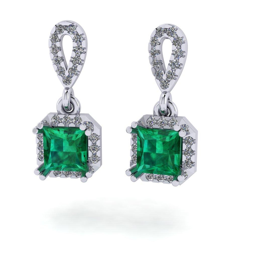 Bông tai vàng 14k đá emerald